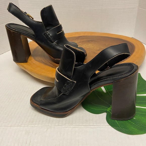 Marni Peep Toe Heeled Penny Loafers - Picture 2 of 11